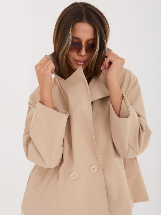 Rövid átmeneti kabát - teveszínű