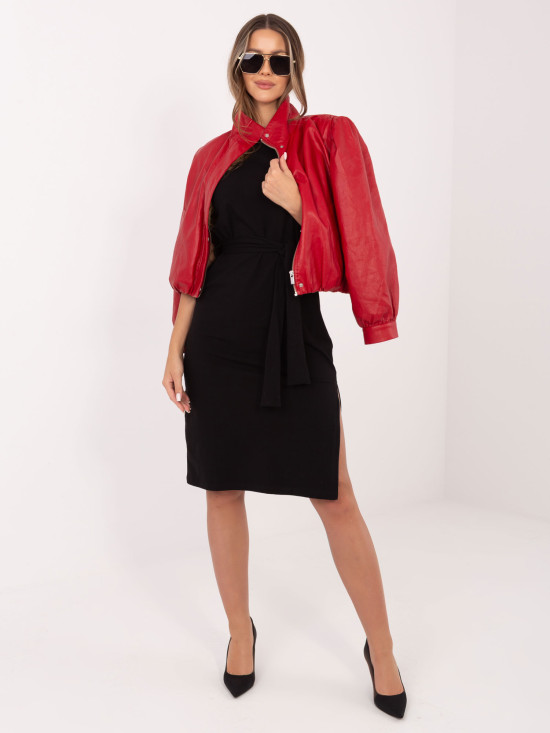 Fekete pamut nyári ruha övvel