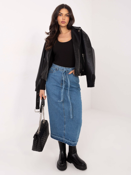 Fekete bordázott hosszú ujjú body