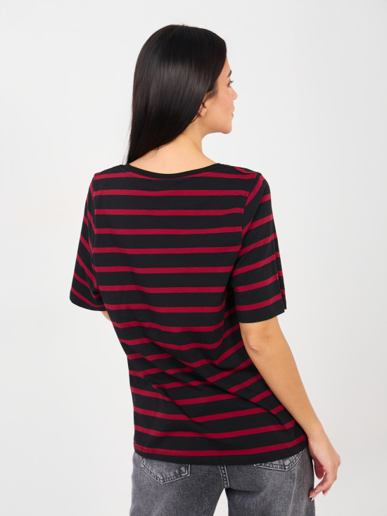 Többszínű csíkos rövid ujjú póló