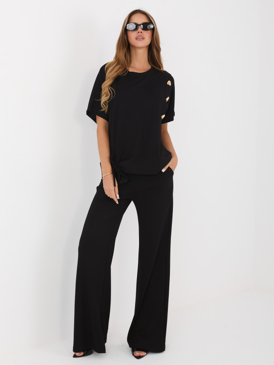 Fekete színű blúz és nadrág szett