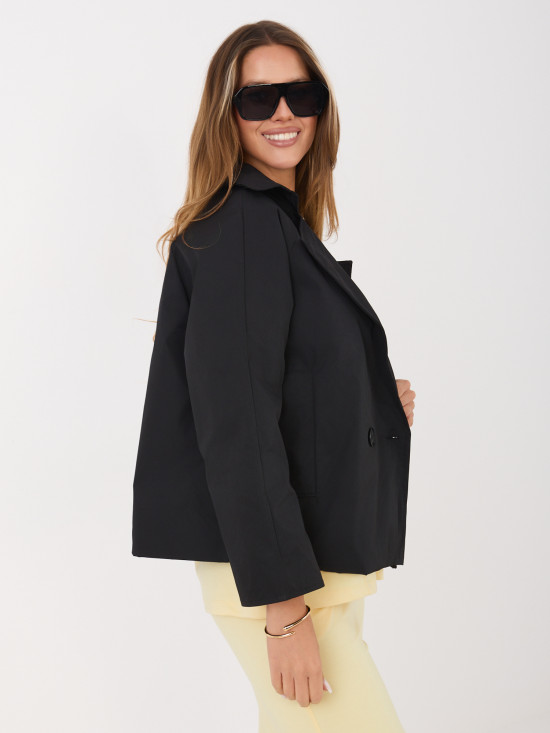 Rövid átmeneti kabát 3/4-es ujjal, fekete színű