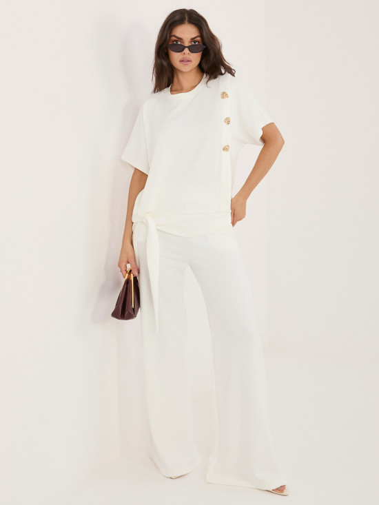 Elegáns blúz és nadrág szett  - ekrü színű