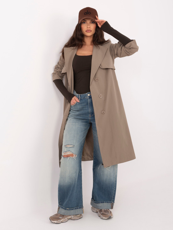 Stílusos bézs átmeneti trench kabát