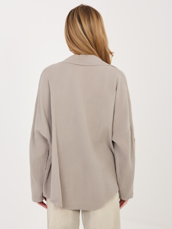 Bézs pamut ing gallérral