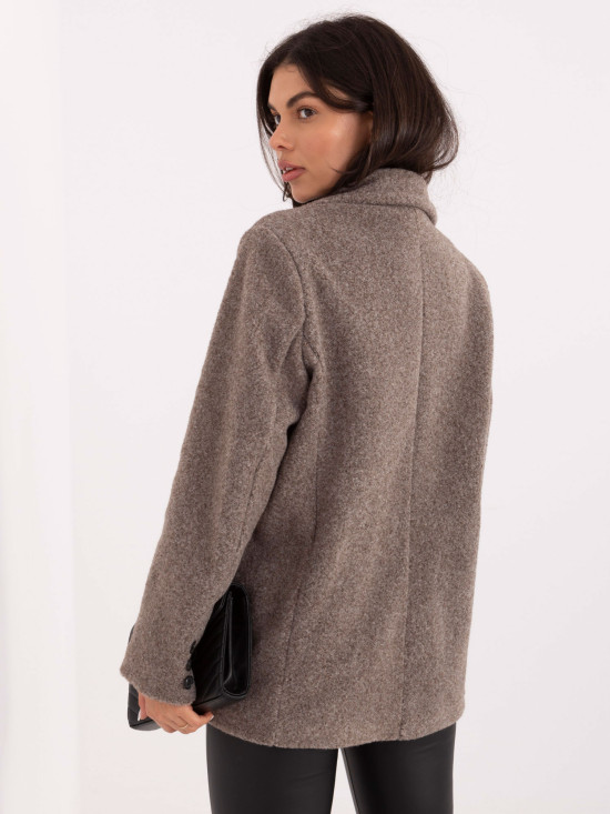 Elegáns bézs színű átmeneti kabát béléssel