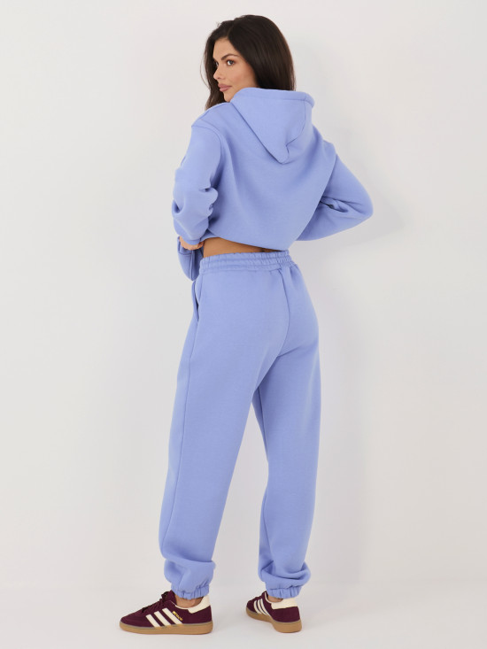 Lila színű női melegítő szett kapucnival és hosszú ujjal