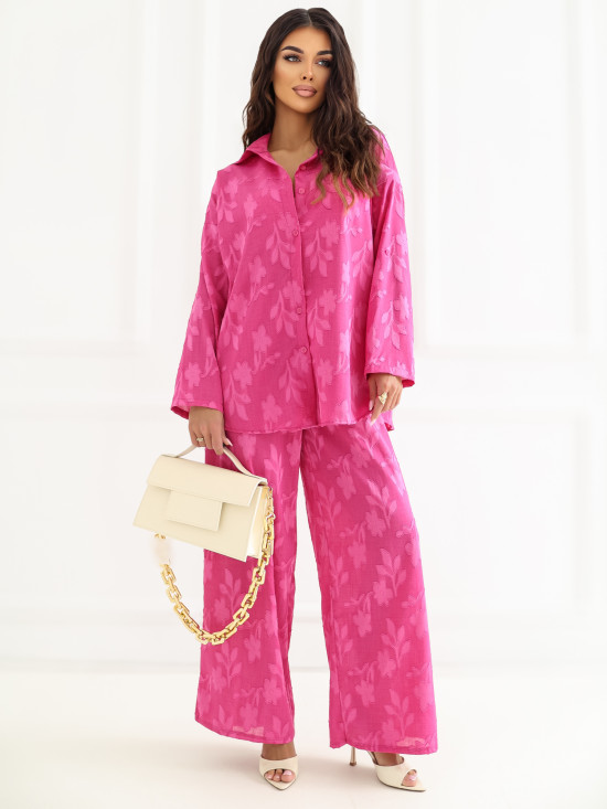 Rózsaszínű szett inggel és nadrággal