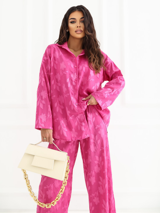 Rózsaszínű szett inggel és nadrággal