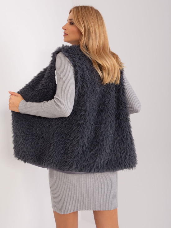 Grafitszürke színű női mellény béléssel