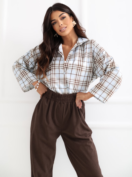 Világoskék színű kockás ing