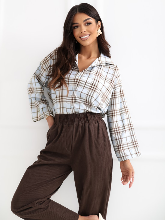 Világoskék színű kockás ing