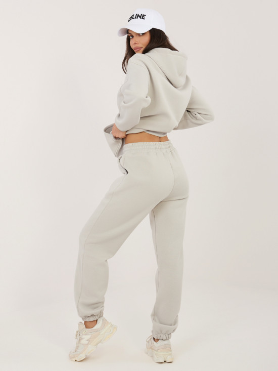 Női kapucnis szett világosszürke színben