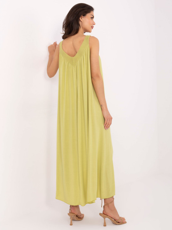 Oversize limezöld színű viszkóz maxi ruha