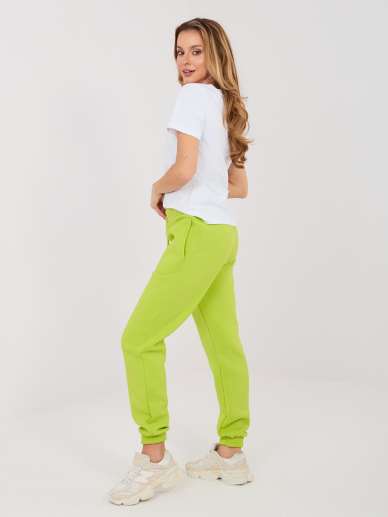 Limezöld színű női melegítőnadrág magas derékkal