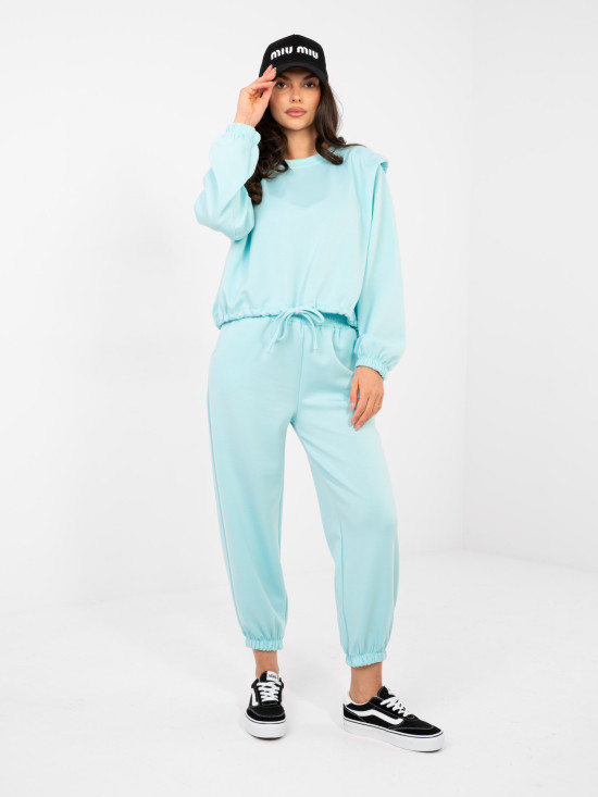 Mentaszínű női szett megkötővel és magas derékkal