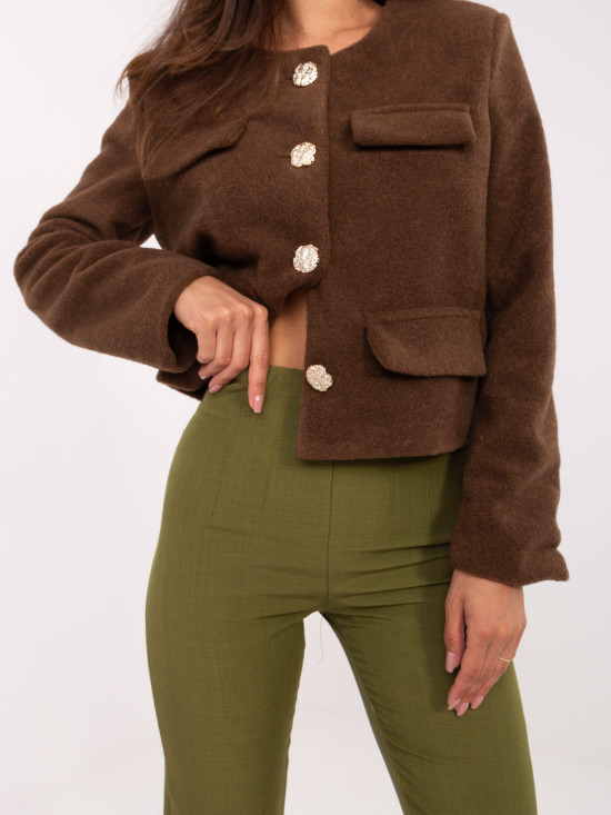 Elegáns nadrág olívazöld színben