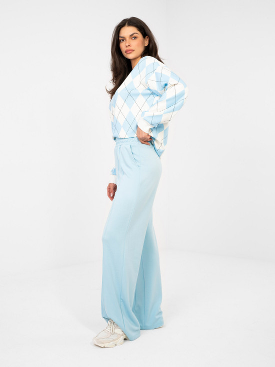 Női bő szárú világoskék melegítőnadrág