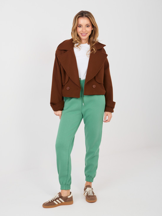 Pisztáciazöld színű melegítőnadrág magas derékkal