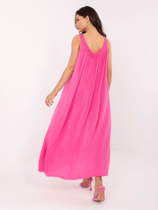 Oversize viszkóz maxi ruha rózsaszínben