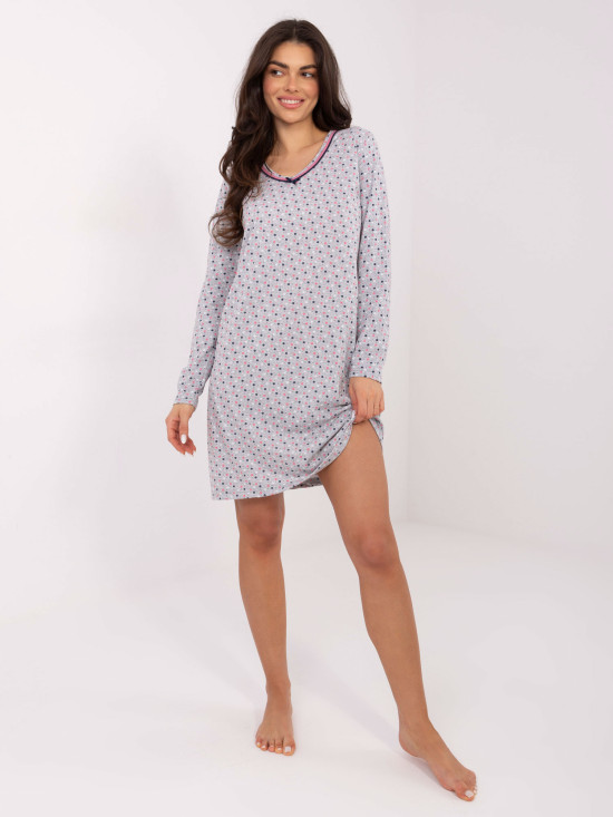 Női szürke hosszú ujjú masnis hálóing