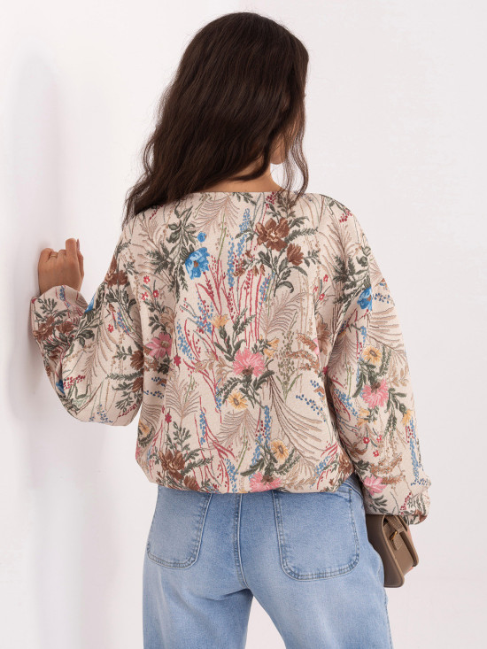 Zöld színű virágmintás bomberdzseki