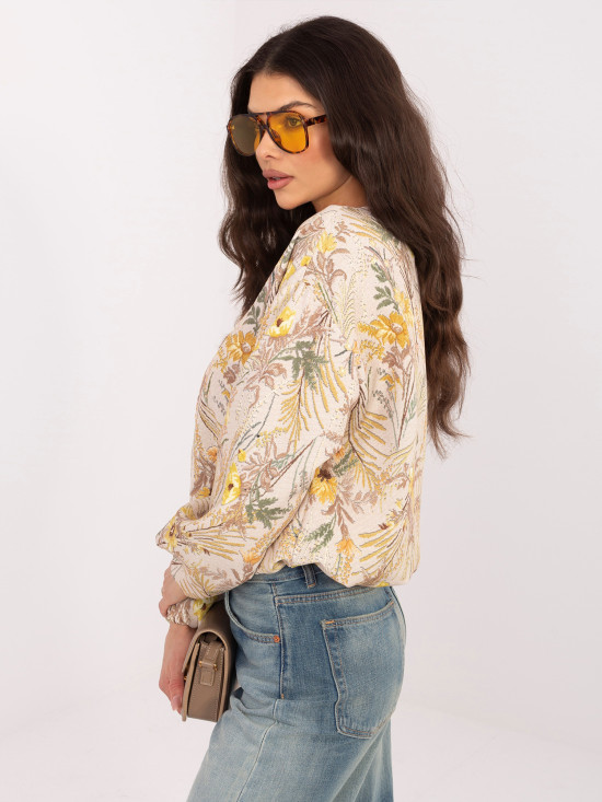Sárga színű virágmintás bomberdzseki