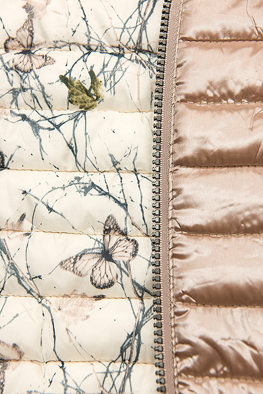 Bronzszínű steppelt dzseki mintás béléssel