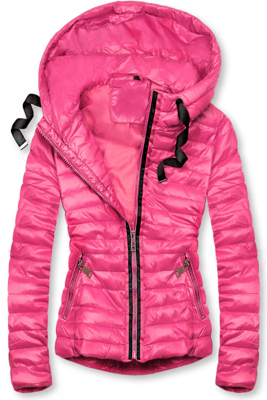 Rózsaszínú fényes steppelt dzseki