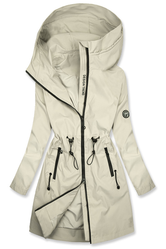 Krémszínű tavaszi parka állítható derékkal