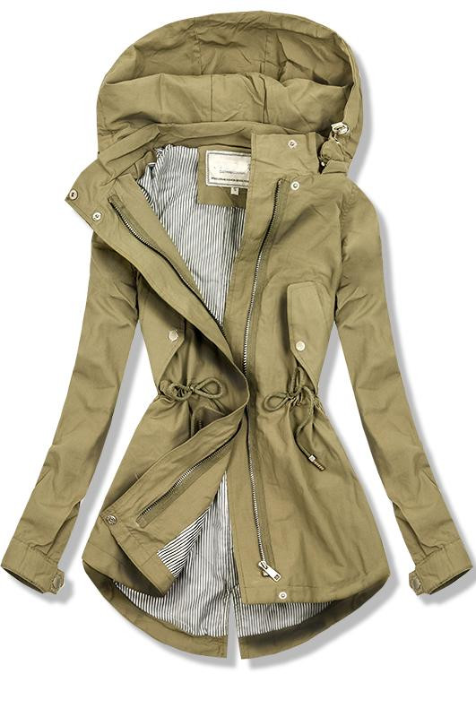 Kheki színű tavaszi parka kabát