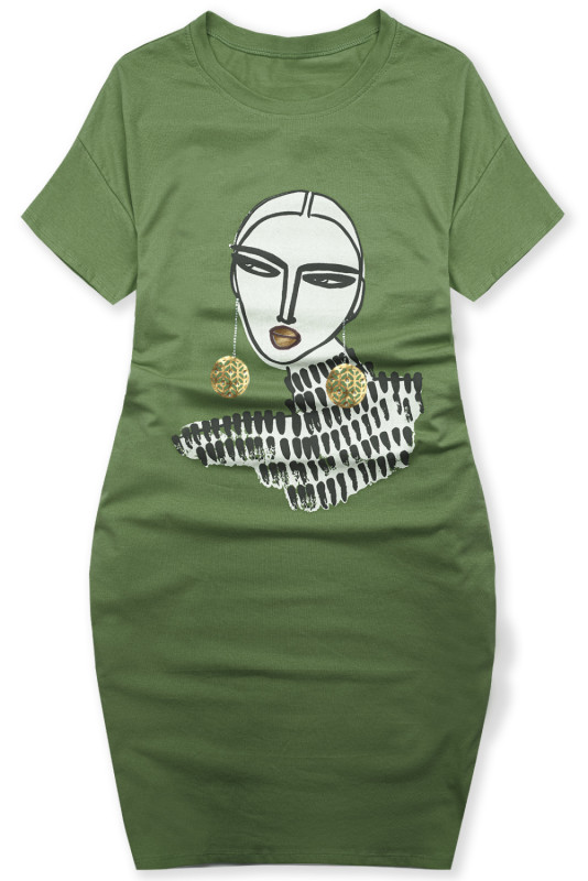 Khaki színű plus size ruha MODEL