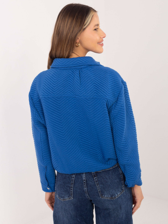 Stílusos átmeneti dzseki kék színben