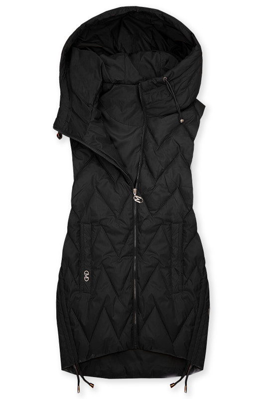 Fekete színű hosszított mellény