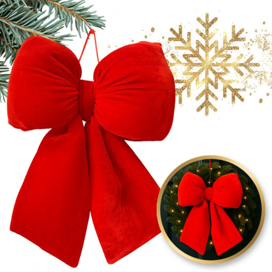 Piros karácsonyi masni 29x33 cm