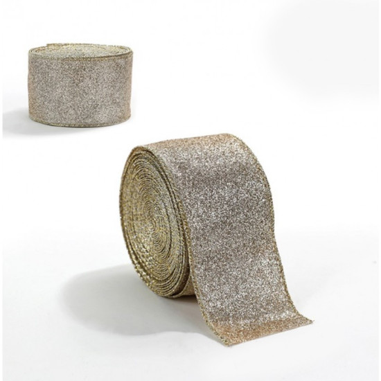 GOLD karácsonyi szalag, 5 cm × 2 m