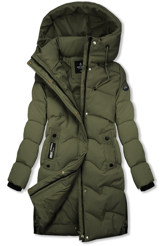SNOW khaki színű téli kapucnis kabát