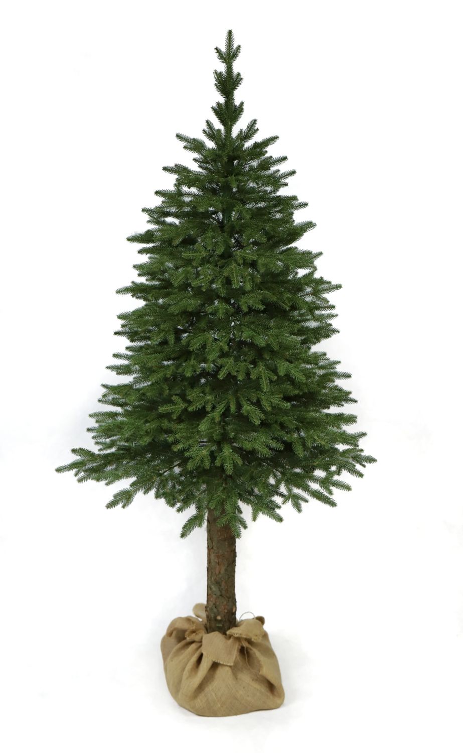 Természetes hatású lucfenyő karácsonyfa törzsön – 160 cm