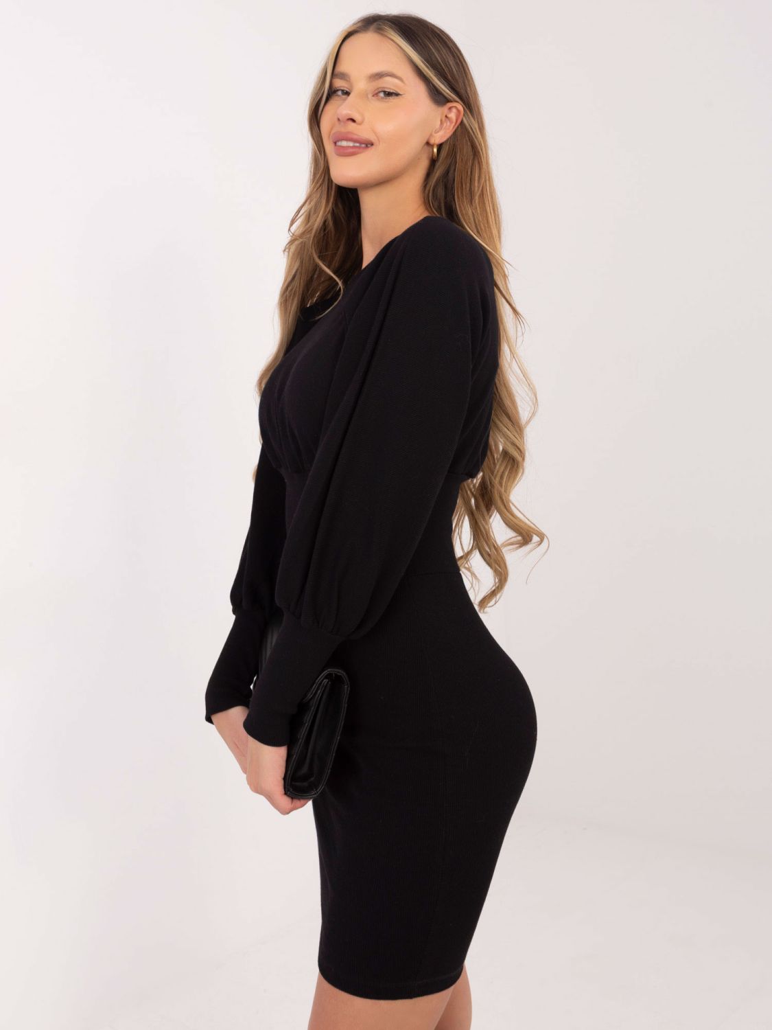 Fekete csíkos ruha RUE PARIS