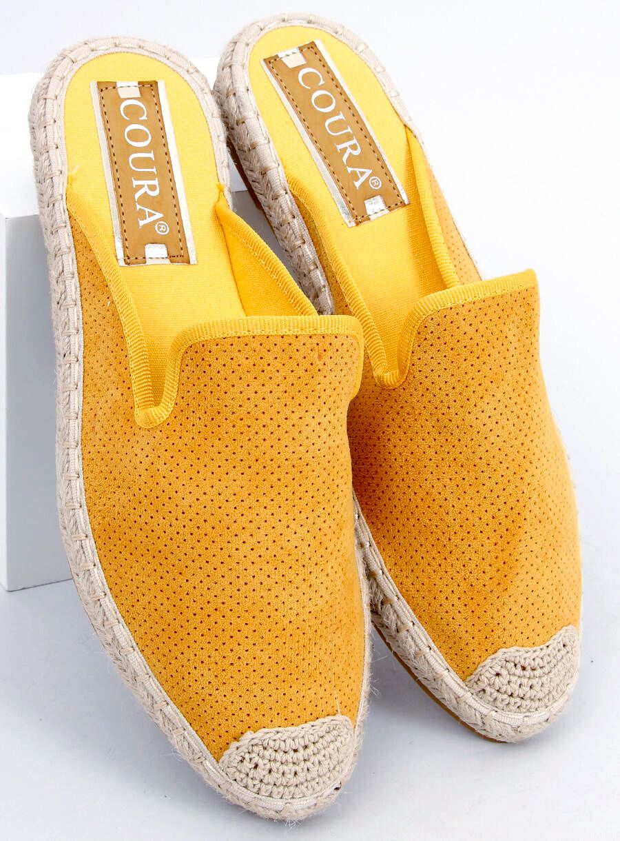 Sárga színű espadrilles cipő nyitott sarokkal