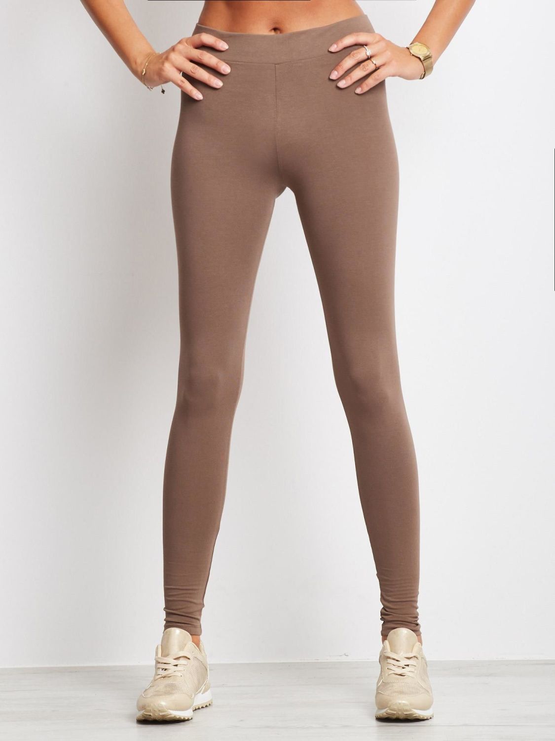 Stílusos barna színű leggings