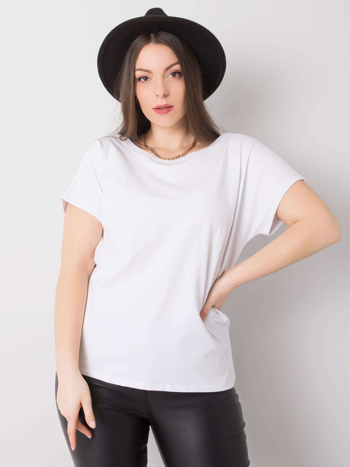 Fehér színű plus size pamut póló