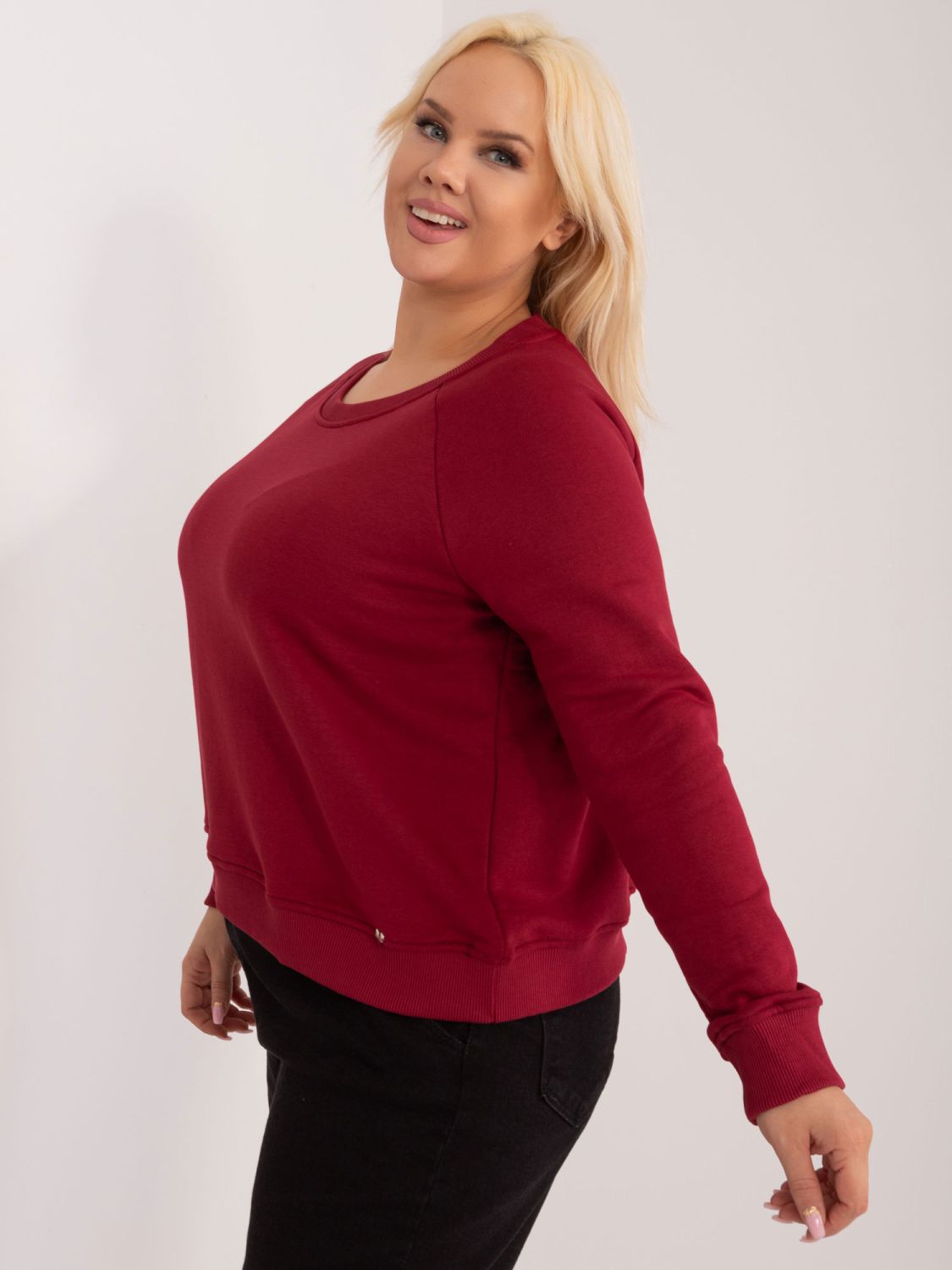 Bordó színű plus size pulóver