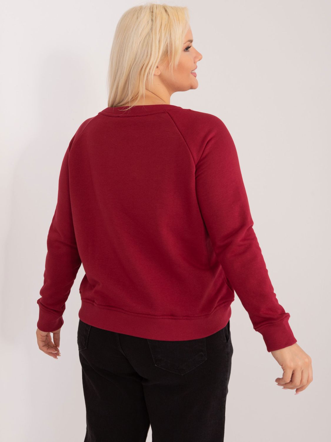 Bordó színű plus size pulóver