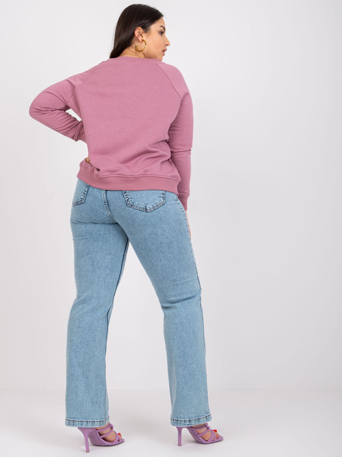 Rózsaszínű plus size pulóver
