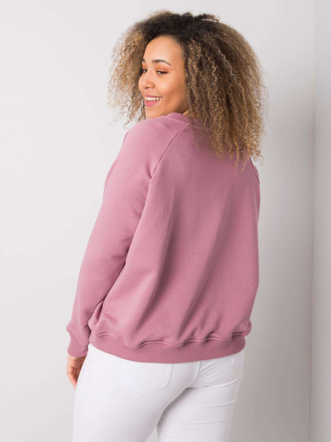 Rózsaszínű plus size pulóver