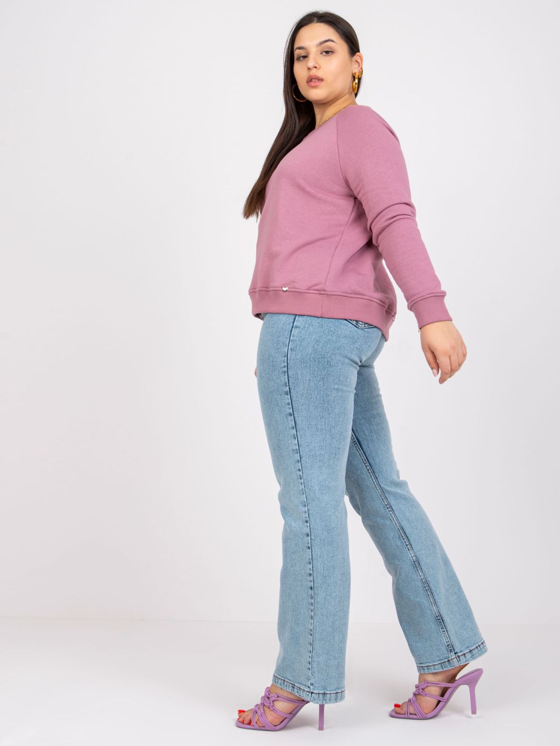 Rózsaszínű plus size pulóver