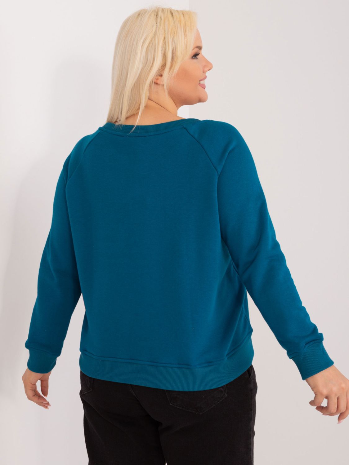 Tengerkék színű plus size pulóver