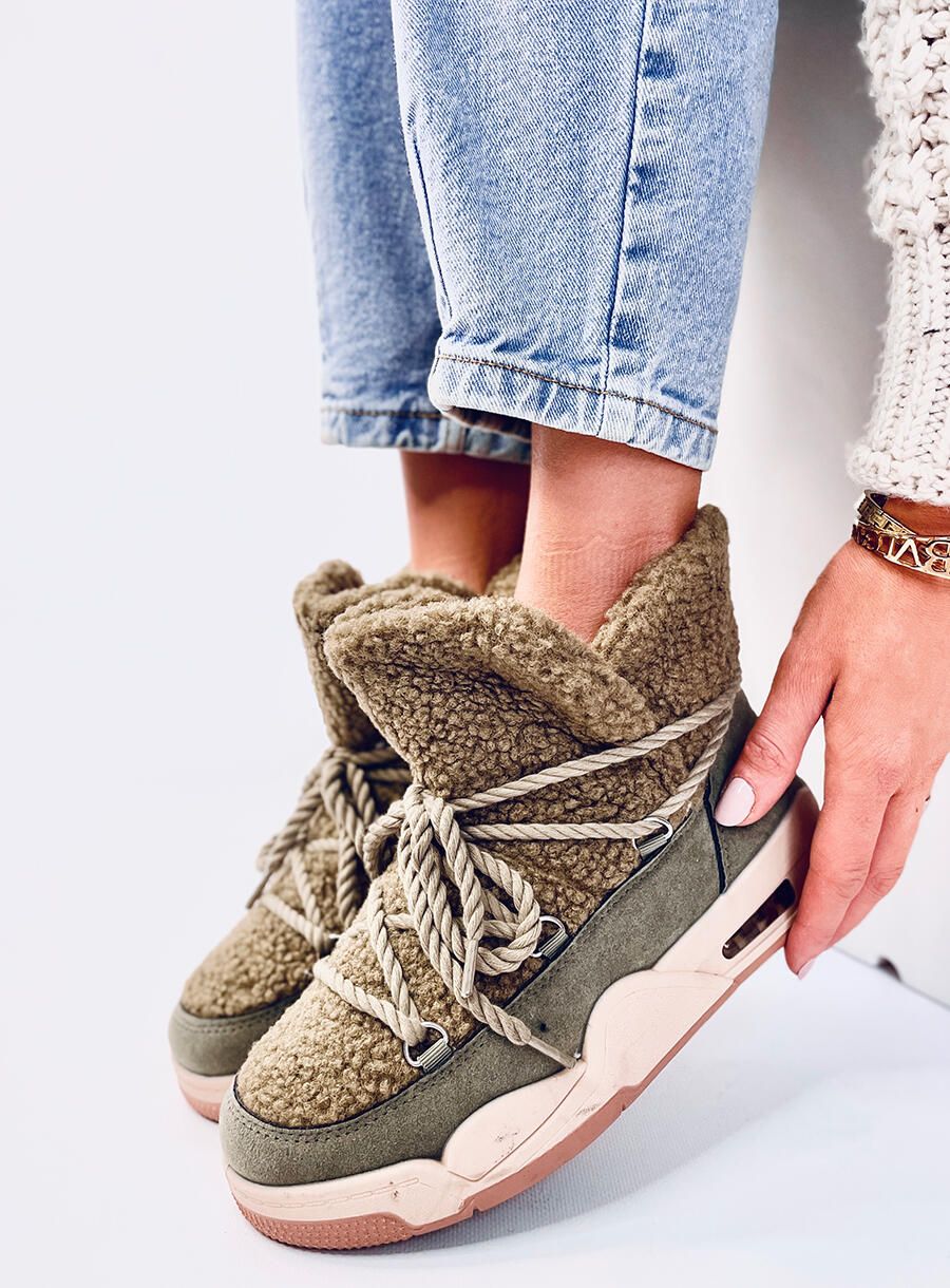 Sneakers stílusú hótaposó - khaki színű
