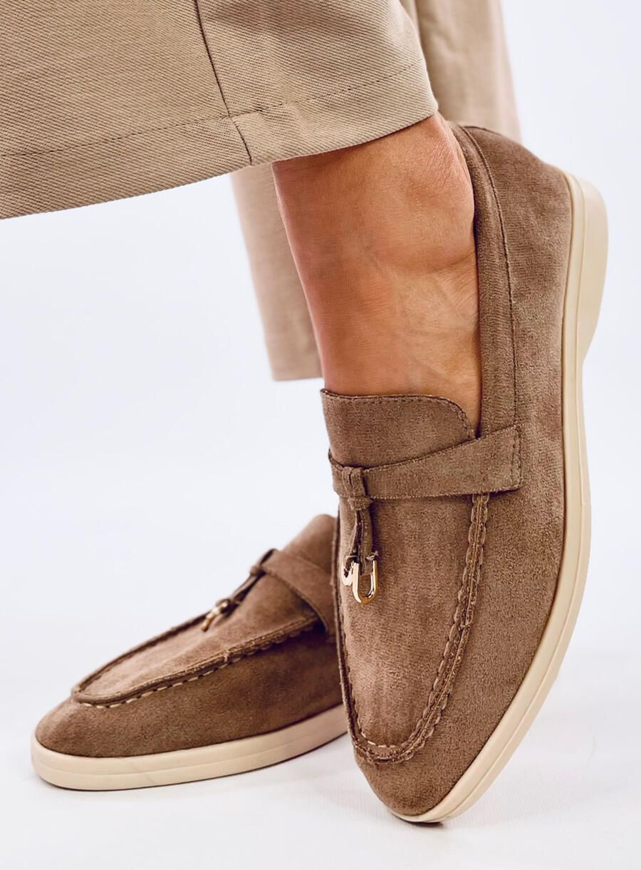 Puha velúr mokaszin - barna színű